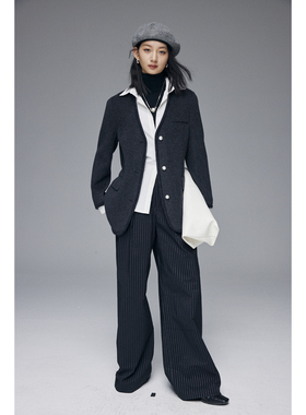 PALUOPO/帕罗绵羊毛短款女大衣ET23301D