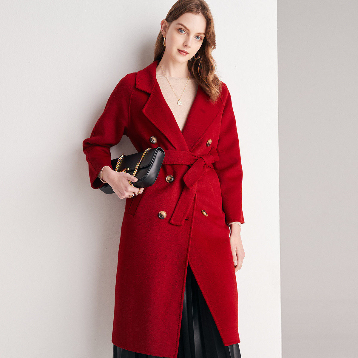 【然姐】PALUOPO/帕罗绵羊毛时尚女大衣ET22101D-A