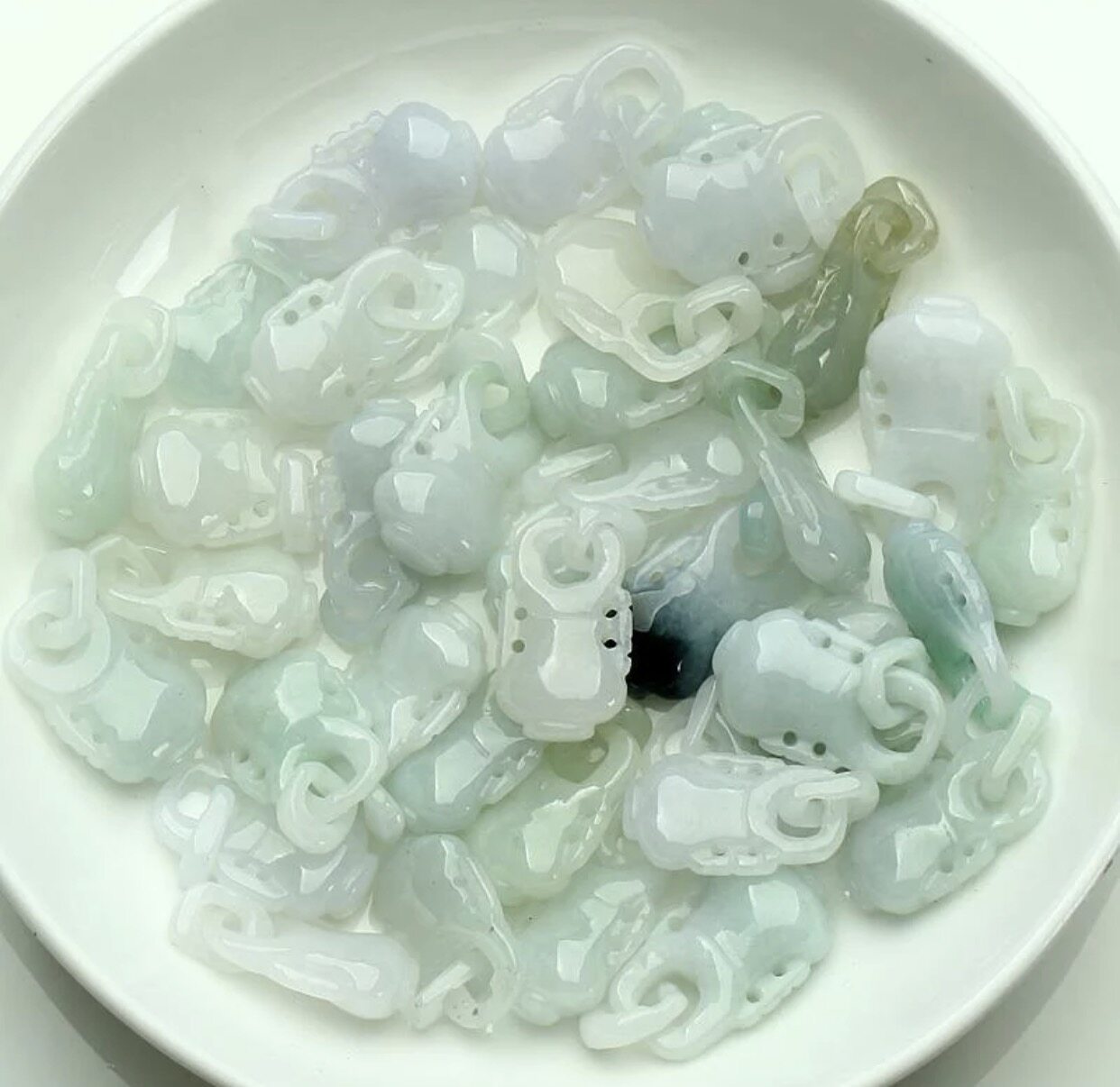 天然缅甸翡翠A货花瓶吊坠富贵平安小吊环玉瓶饰品手工DIY配件
