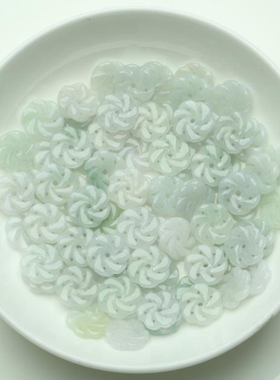 diy翡翠时来运转六瓣花散件饰品