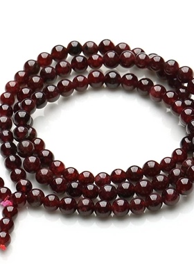 酒红石榴石本命年多圈民族风项链