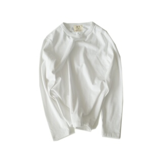 过载商店本白纯棉重磅打底男女长袖T （柔软＋＋）