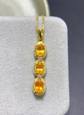 天然刻面芬达吊坠高净度火彩爆闪6*4mms925纯银精工镶嵌