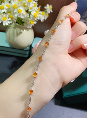 搭配天然芬达手链出货豪华双色款全净体品质好火彩好尺寸4*5mm