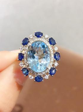 新款奢华彩宝戒指超闪仿天然