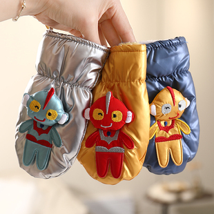 儿童手套冬天玩雪打雪仗防水男童女童奥特曼宝宝冬季滑雪加绒保暖