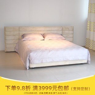 酒店布艺床 双人床 现代简约宽屏床多色可选 2000软床订制 1500
