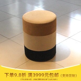 50公分高圆凳订制 服装店休息坐凳 拼色布艺时尚沙发凳多色可选