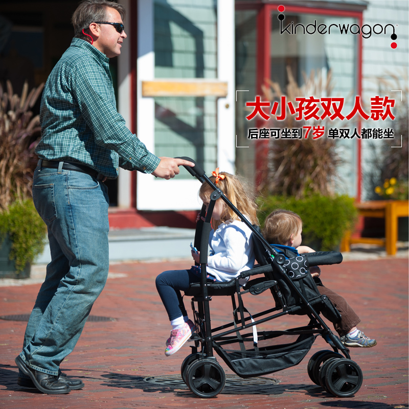 ÃÀ¹úkinderwagonË«°ûÌ¥¶þ̥˫ÈË´óСº¢Ó¤¶ùÊÖÍÆ³µÇá±ãÕÛµþ¿É×øÌÉ