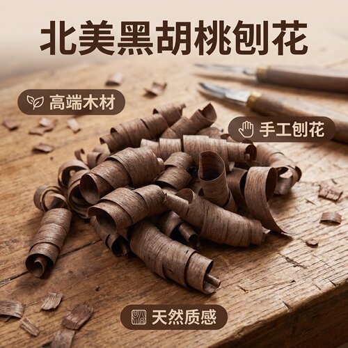 北美黑胡桃原木刨花幼儿园手工儿童diy木工坊创意装饰拍摄道具
