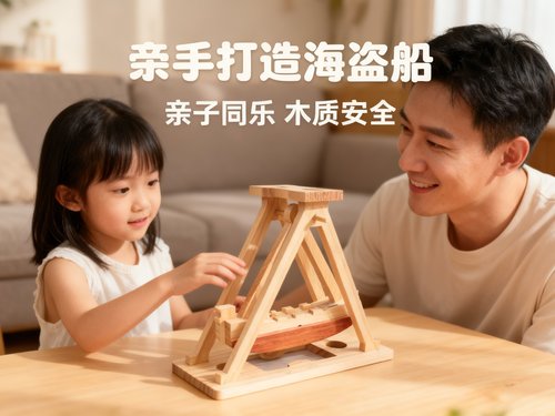 海盗船模型趣味木玩劳技木工DIY材料包儿童教具全榫卯结构DIY材料