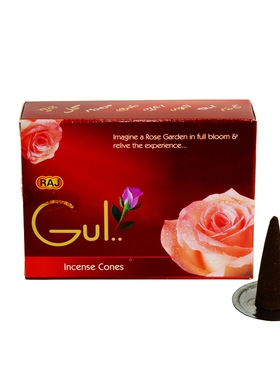 买3送2印度香GUL-情人玫瑰锥香塔香薰家用室内卧室爱情天然熏香料