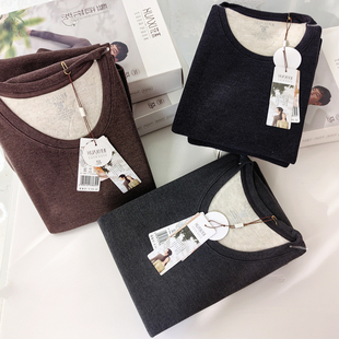 正品花系冬季款男士圆领加厚保暖秋衣套装83208女士蚕丝羊毛内衣