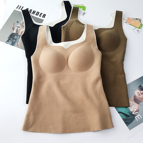 悦介24304蚕丝羊绒保暖背心打底