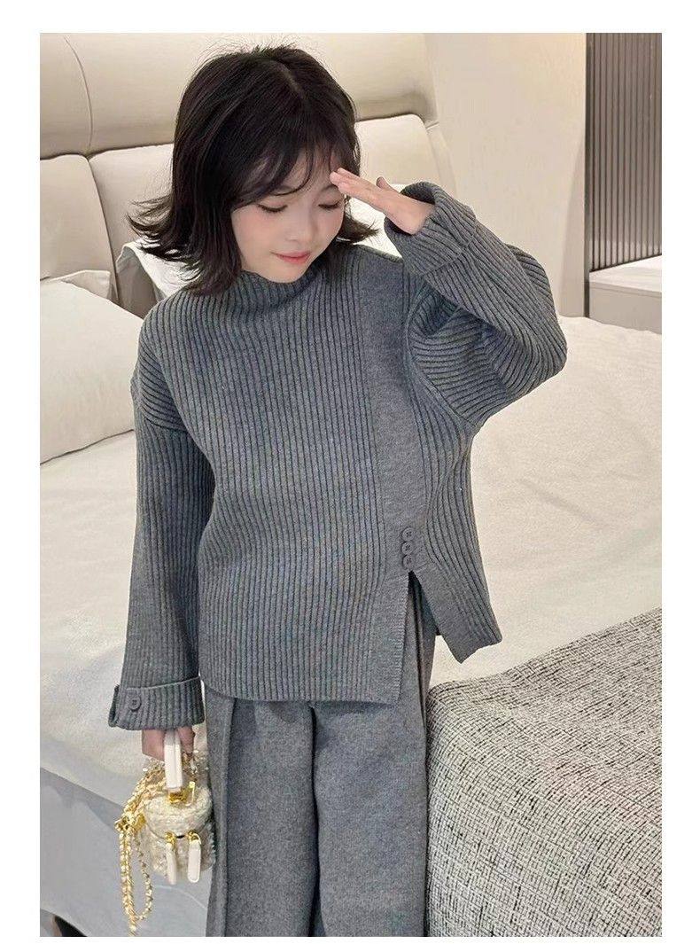 女童毛衣套装2025秋冬慵懒风毛衣/针织衫