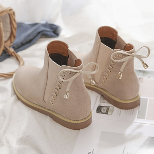 韩版百搭加绒短靴
