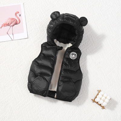 新款2026儿童棉服马甲男童女童保暖连帽秋冬外套背心亮灯潮款