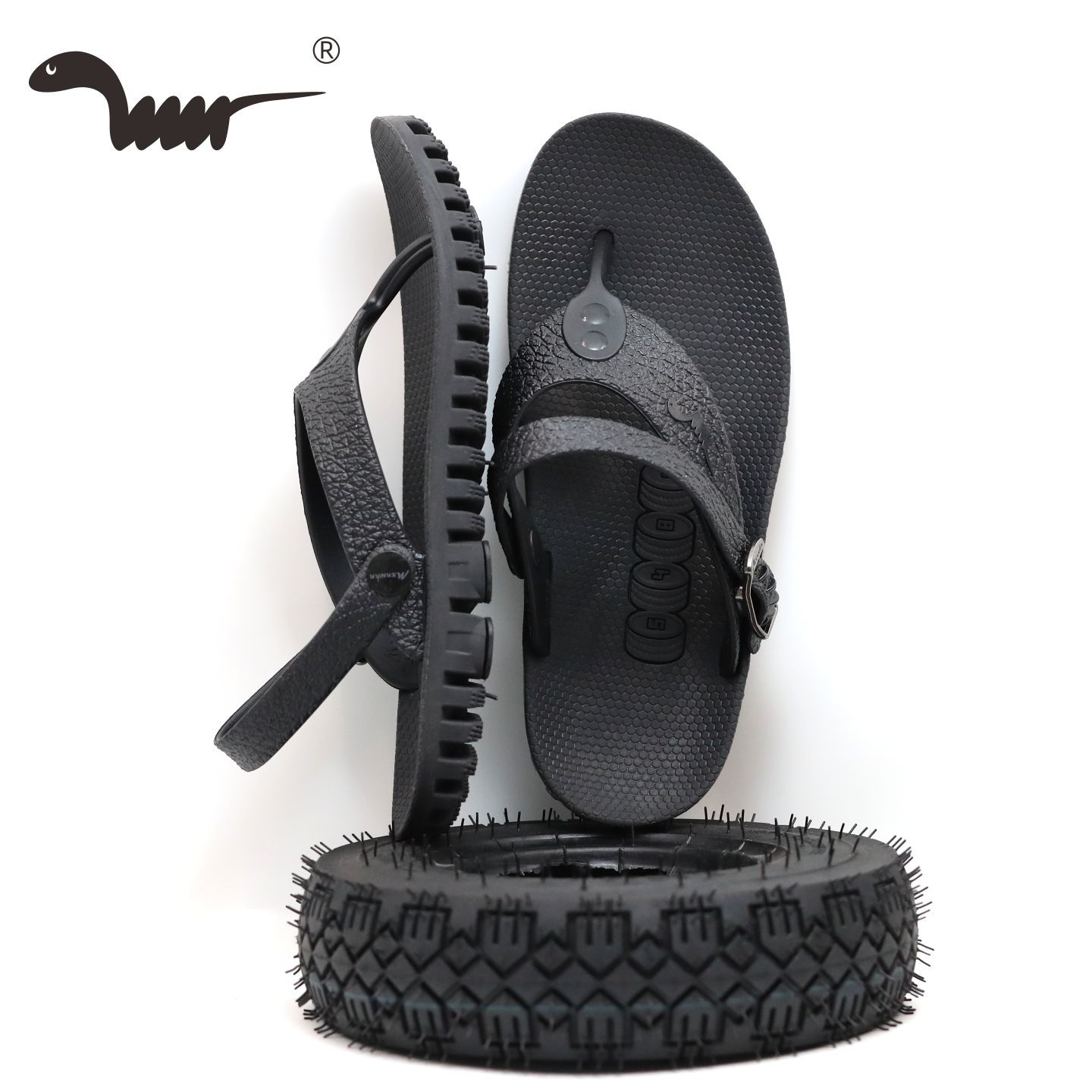 蛇仔牌越南橡胶防臭人字凉拖鞋男