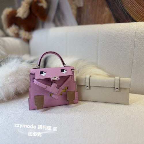蜡线全手工 限量凯里 Doll Picto 马赛克娃娃W刻凯莉包 锦葵紫