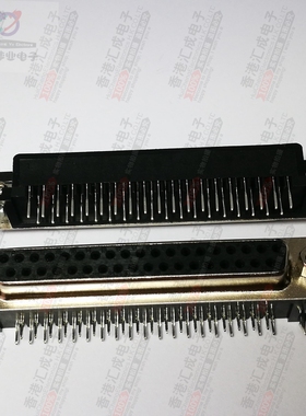 DR37母头 镀金 DB37/二排/串口37P针 母座 插头 90度弯脚 焊板式