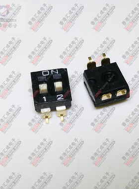 DMR-02T-V-T-T/R 黑色镀金平拨2位 贴片拨码开关2位 间距2.54MM