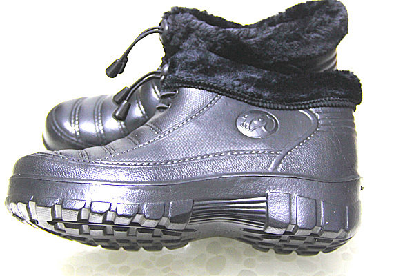 冬季孺子牛棉鞋加棉雪地鞋厨师工作鞋男女款低筒防水牛头鞋踩雪黑