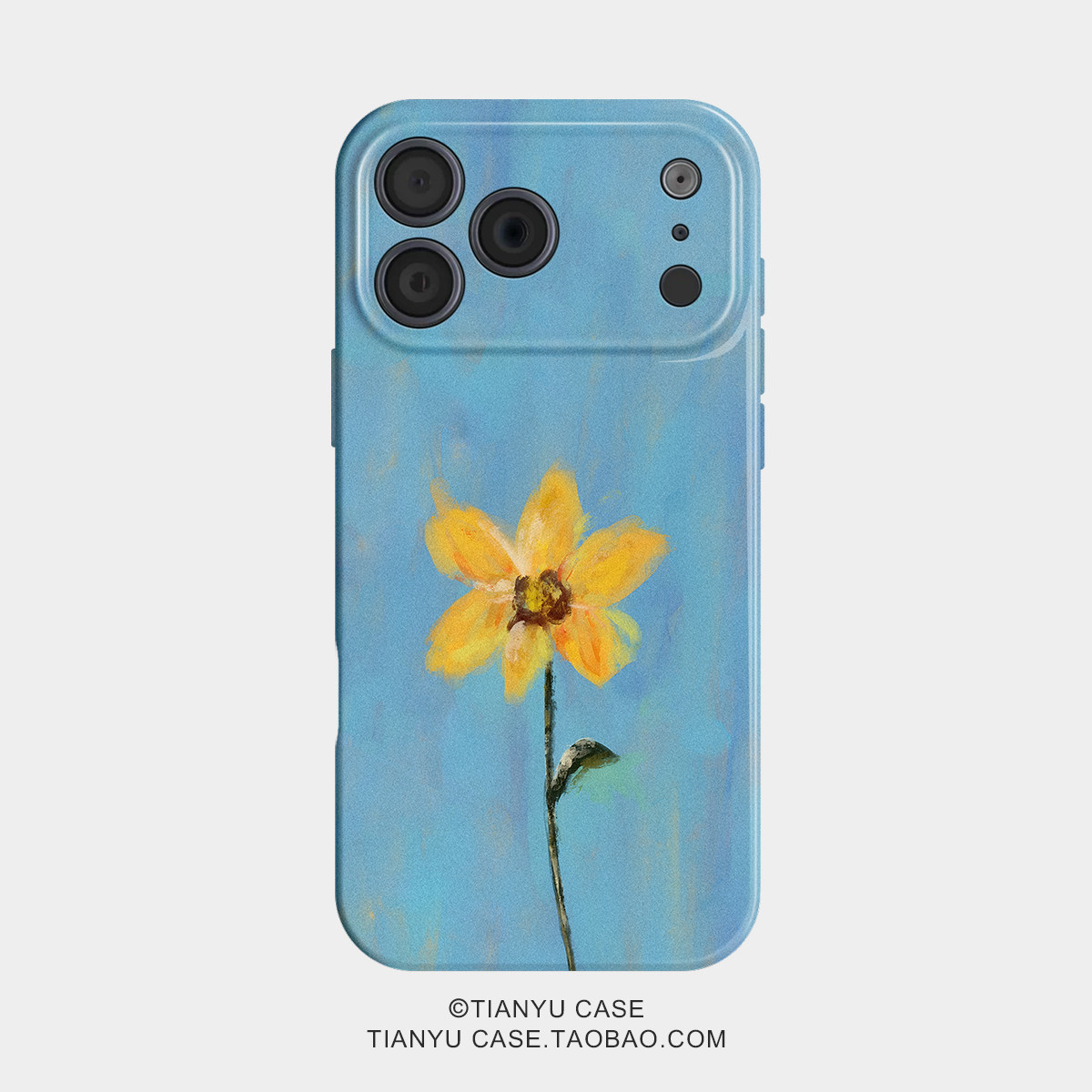 浅蓝花束 简约艺术手绘风适用iphone17苹果16promax手机壳华为mate80小米17promax全包oppofindx8荣耀500新款