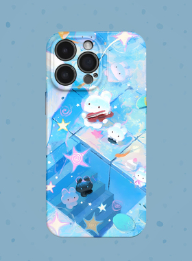 蓝色童话 卡通 适用iPhone17/16promax手机壳华为p70/p80pro小米15一加ACE3V软opporeon14荣耀X60/VIVOX200