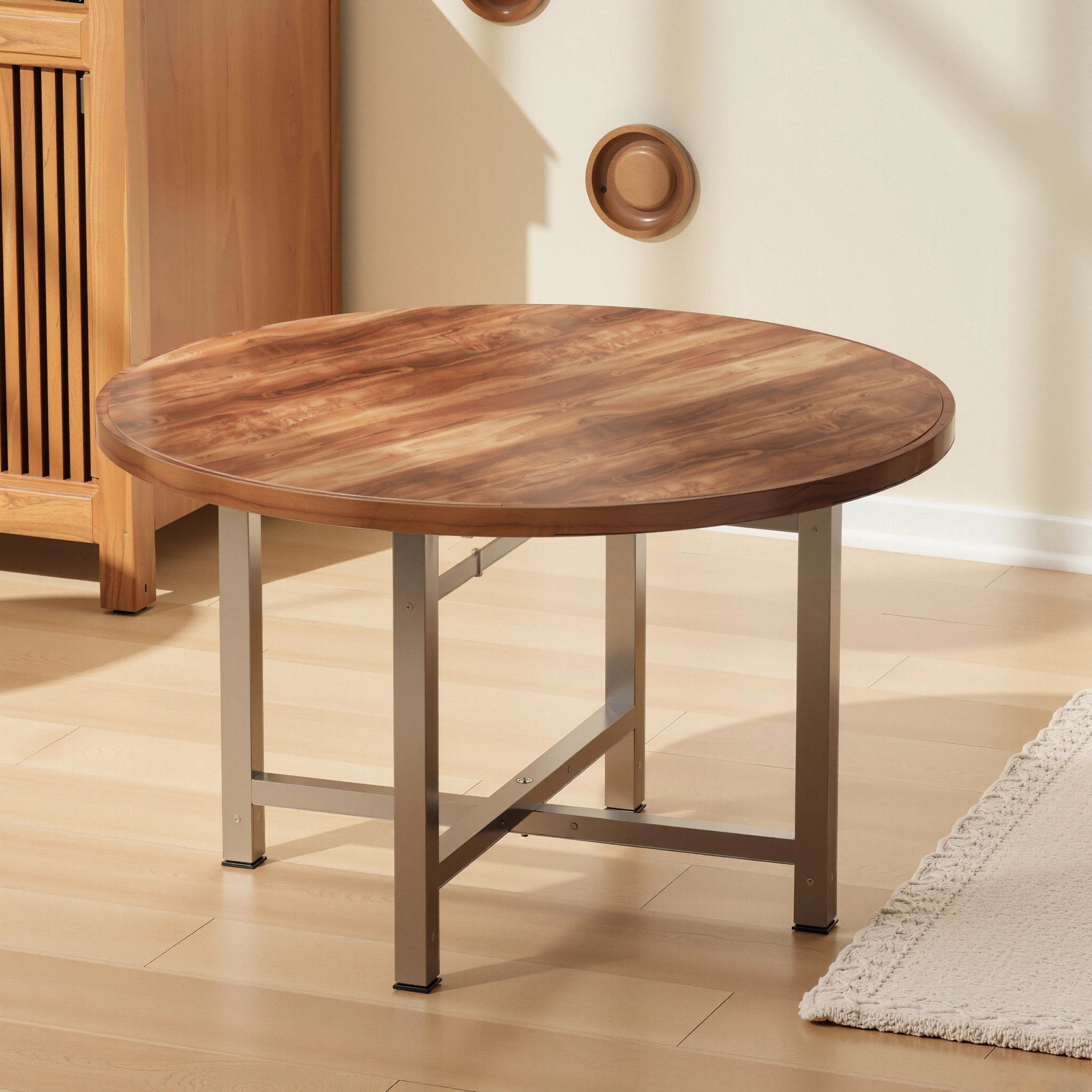 实木家用圆桌客厅酒席酒店圆桌加厚大圆桌10人小户型圆杉木面板