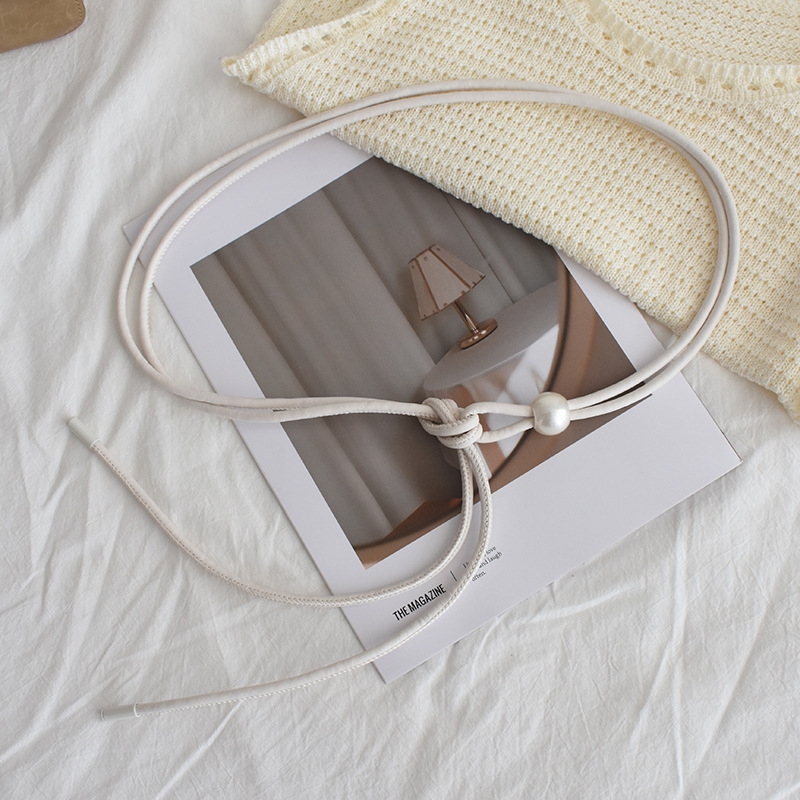 新款软皮绳打结腰带搭配大衣时尚配羽绒服装饰毛衣裙细皮带辣妹潮