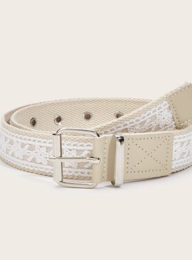 腰带女士中古简约白蕾丝镂空朋克风皮带配牛仔裤裙子小众配饰裤带