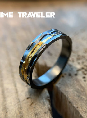 时间旅客黑金手工银戒