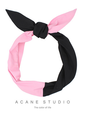 ACANE 撞色个性潮流复古大牌BV气质简约百搭日韩包头巾兔耳朵发带