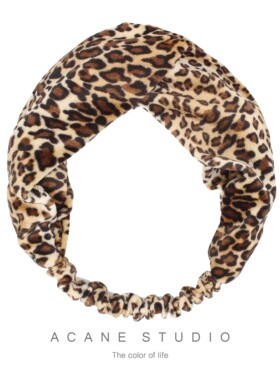 ACANE 豹纹金丝绒个性秋冬季复古气质潮范儿欧美交叉弹力发带头饰