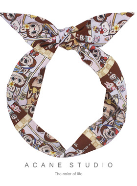 ACANE 可爱卡通复古精灵栗棕色文艺日系韩国打结铁丝宽发带头饰品