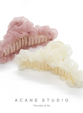 ACANE 欧根纱堆折云朵泡泡可爱文艺复古气质小清新温柔甜美抓夹