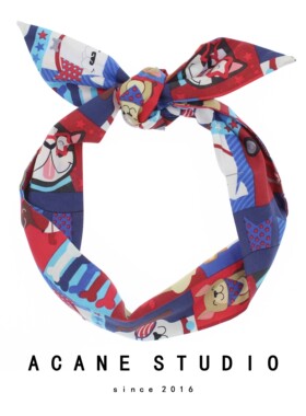 ACANE 彩色狗狗可爱文艺复古卡通小清新韩国日系打结发带箍头饰品
