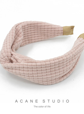ACANE 灯芯绒秋冬季交叉文艺复古气质日韩防滑小清新宽发箍头饰品