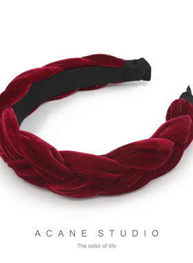 ACANE 金丝绒麻花气质文艺奢华复古秋冬季优雅宽法式发箍头饰品