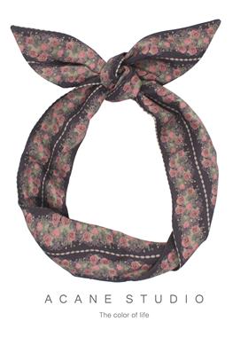 ACANE 紫灰色红玫瑰法式文艺复古小清新气质个性打结宽发带头饰品