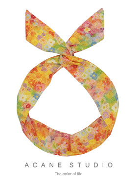 ACANE 满铺彩色小花朵文艺复古小清新气质甜美交叉兔耳朵发带箍