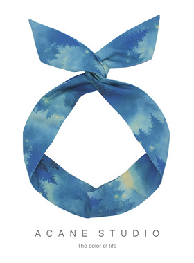 ACANE 蓝色迷雾森林文艺复古小清新气质冷淡风兔耳朵发带箍头饰品