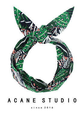ACANE 热带植物小清新文艺复古个性打结铁丝宽发带箍 头饰品