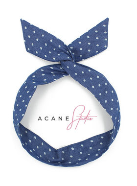 ACANE 波点牛仔复古小清新可爱甜美韩国日系兔耳朵铁丝发带箍饰品