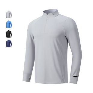 秋季半拉链速干长袖男女同款跑步运动T恤上衣健身训练服骑行服