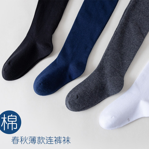 学院连裤袜春秋无骨藏青色