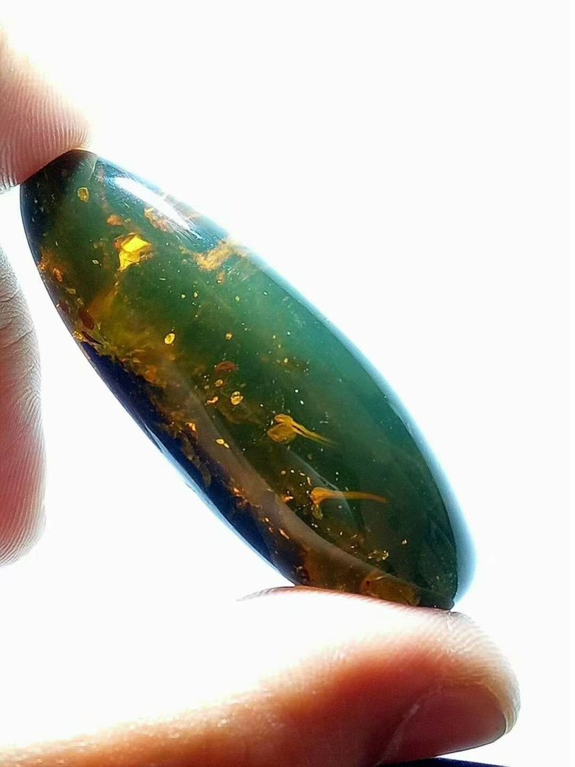 【素缘】缅甸纯天然虫珀吊坠1003 03琥珀带植物标本挂件坠子原石