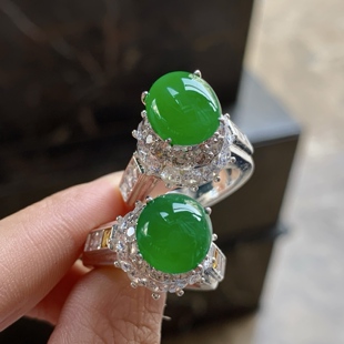 翡翠阳绿辣绿色戒面