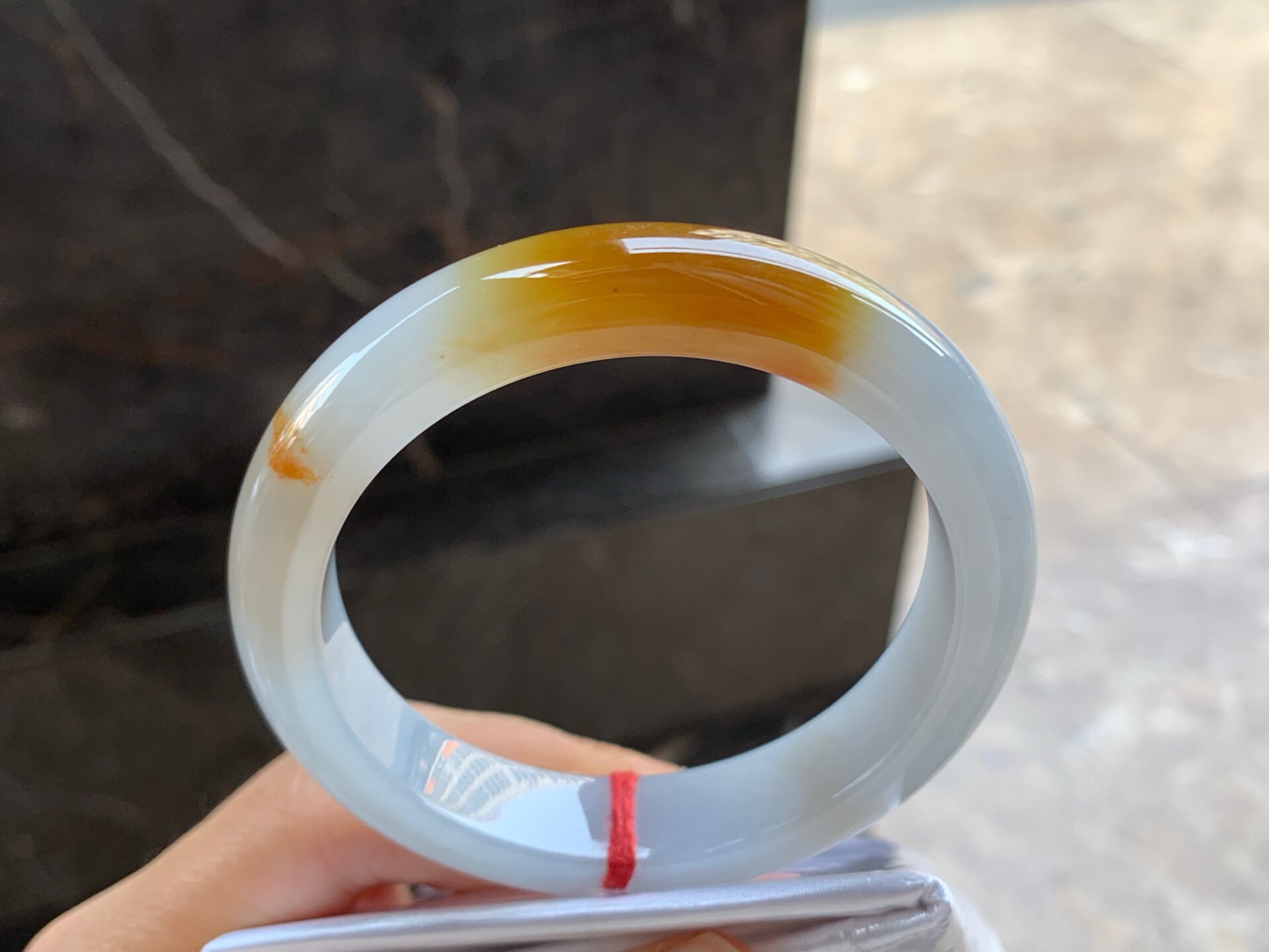 翡翠黄翡手镯 圈口57 58