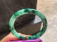 翡翠阳绿辣绿色圆条手镯 圈口56